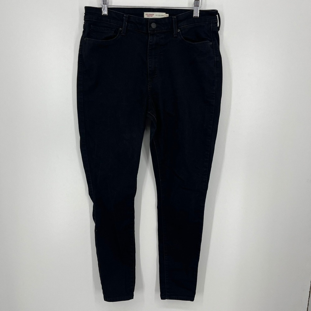 Levi Strauss Signature High Rise Skinny Jeans Black Womens Size 14M W32 L30